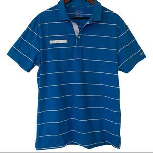 😊 3/$30 
Nike Golf Dri-Fit Blue stripe Shirt Men’s Size L